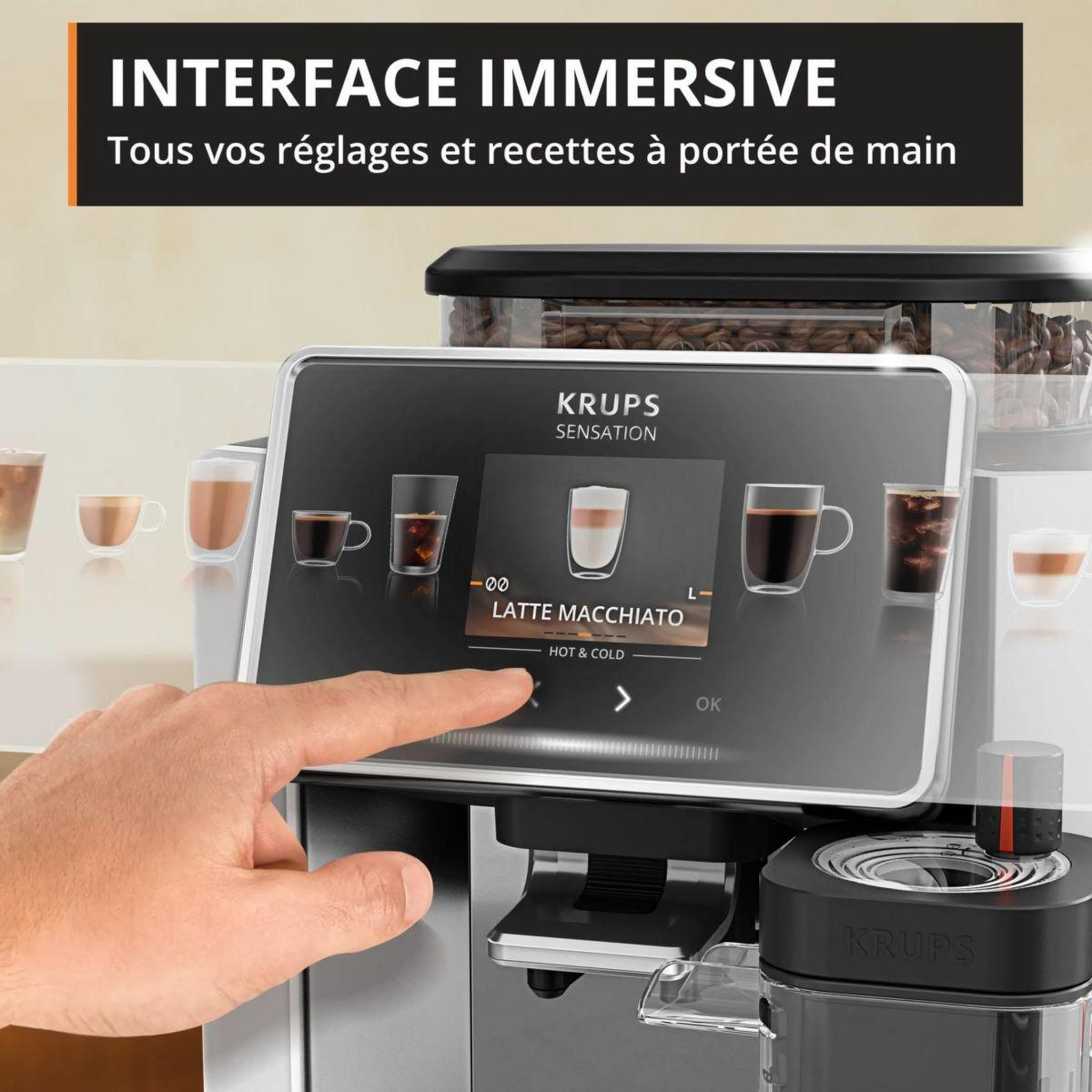 Voir la diapositive 4 : KRUPS Expresso broyeur sensation elite ea918ge0