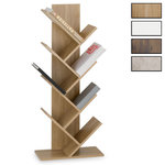 IDIMEX Étagère JULES en forme d'arbre, en bois. Coloris disponibles : Blanc, Gris