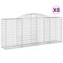 Voir la diapositive 2 : VIDAXL Paniers a gabions arques 8 pcs 300x50x120/140 cm fer galvanise