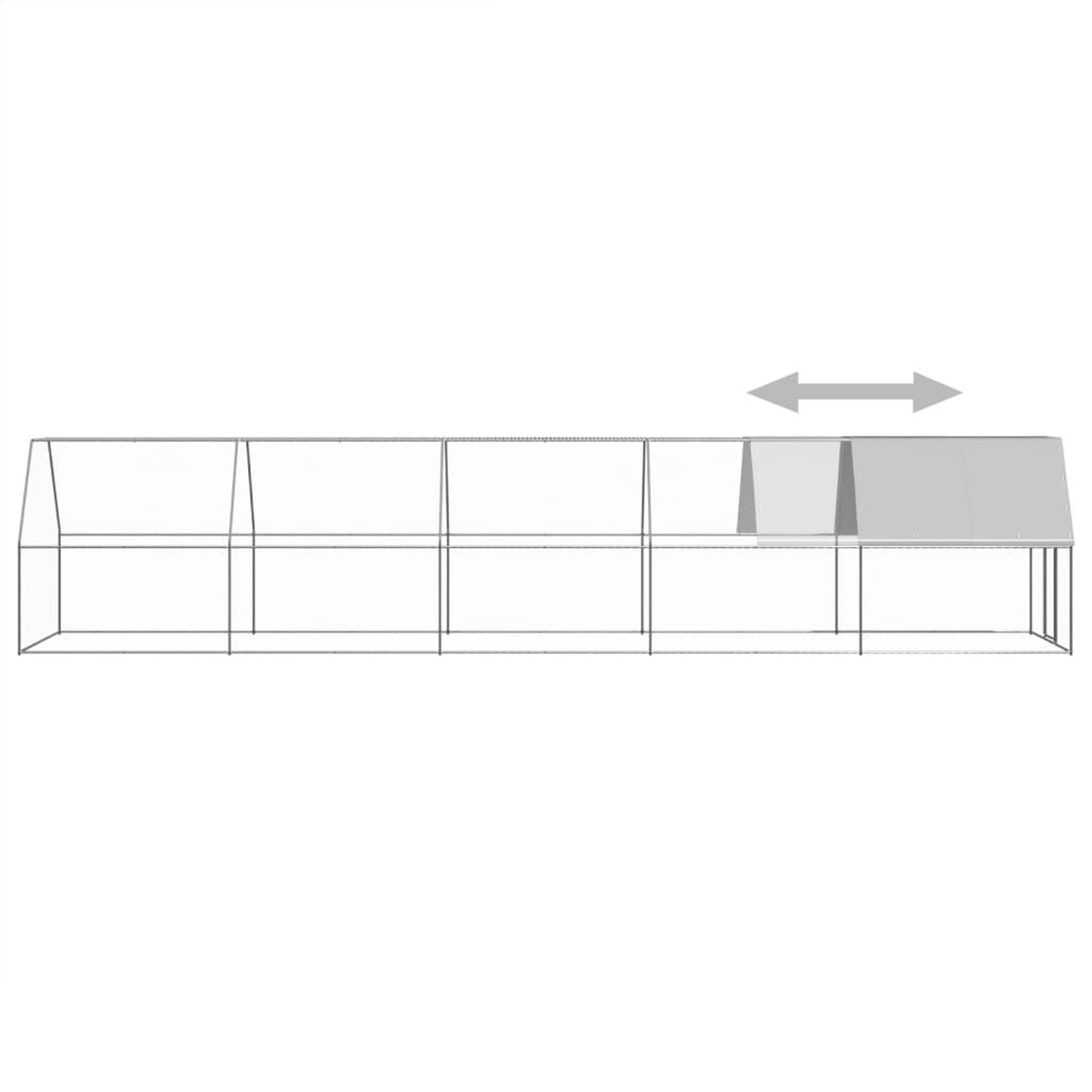 Voir la diapositive 4 : VIDAXL Poulailler d'exterieur 2x10x2 m Acier galvanise