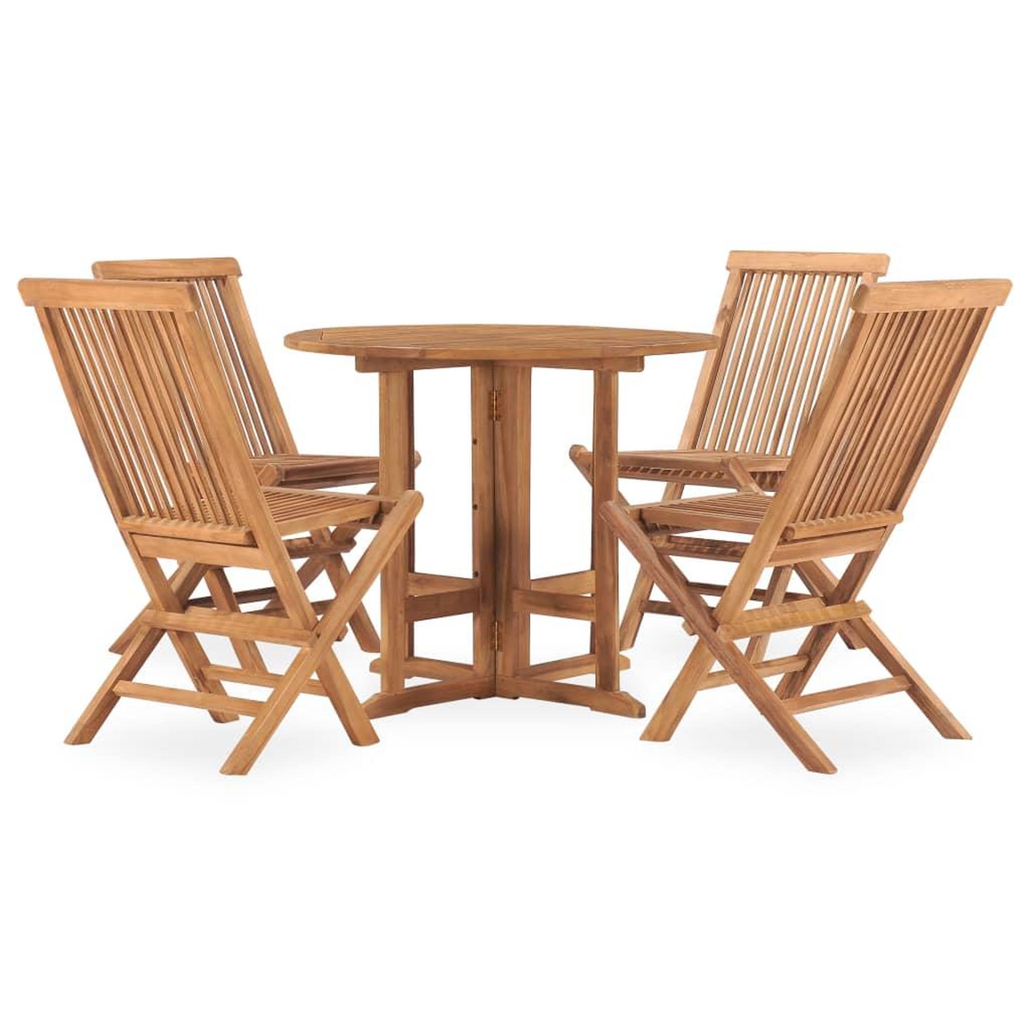 Voir la diapositive 2 : VIDAXL Ensemble a manger d'exterieur pliable 5 pcs Bois solide de teck