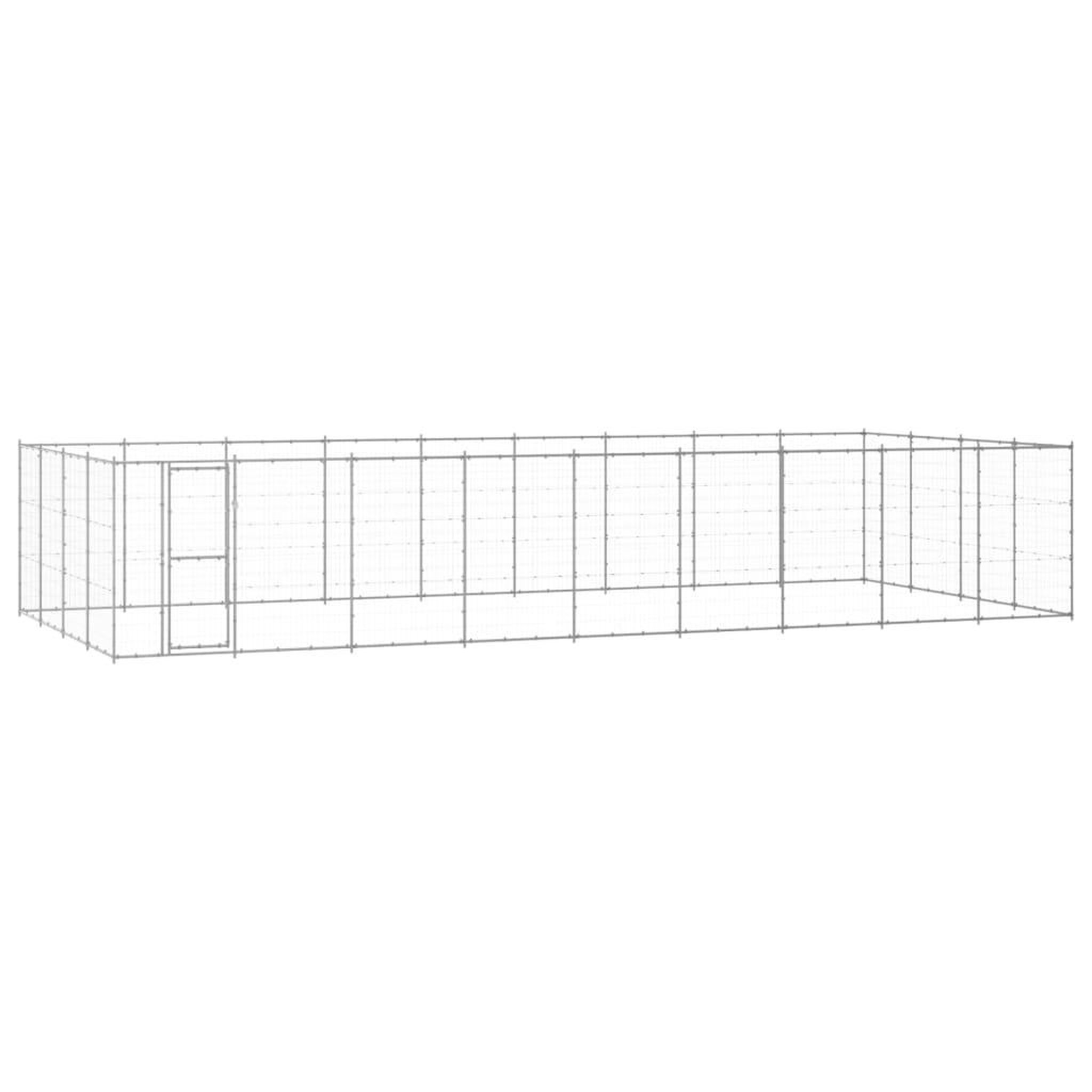 VIDAXL Chenil exterieur Acier galvanise 43,56 m²