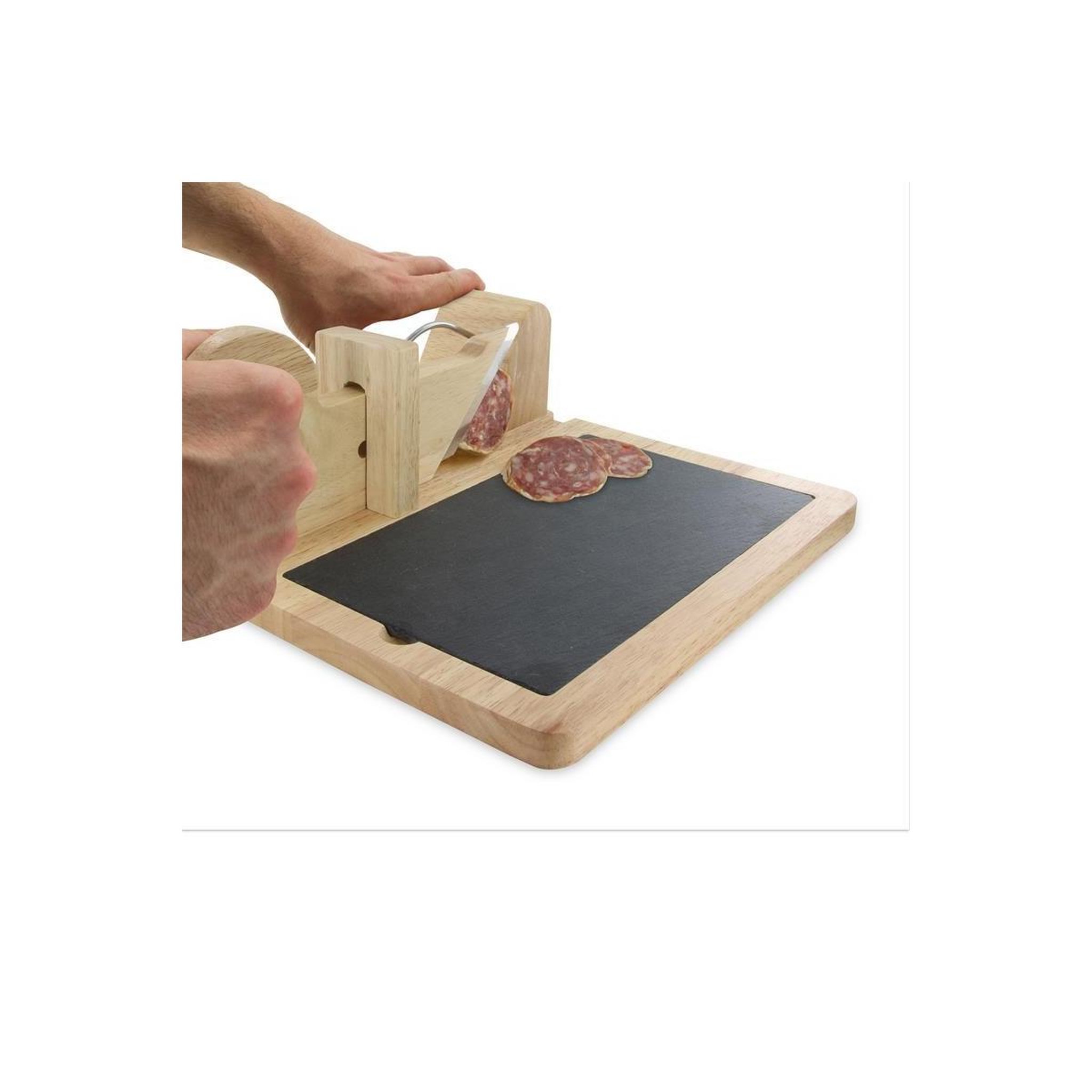 Voir la diapositive 3 : COOK CONCEPT Trancheuse à Saucisson  Plateau Ardoise  29cm Naturel