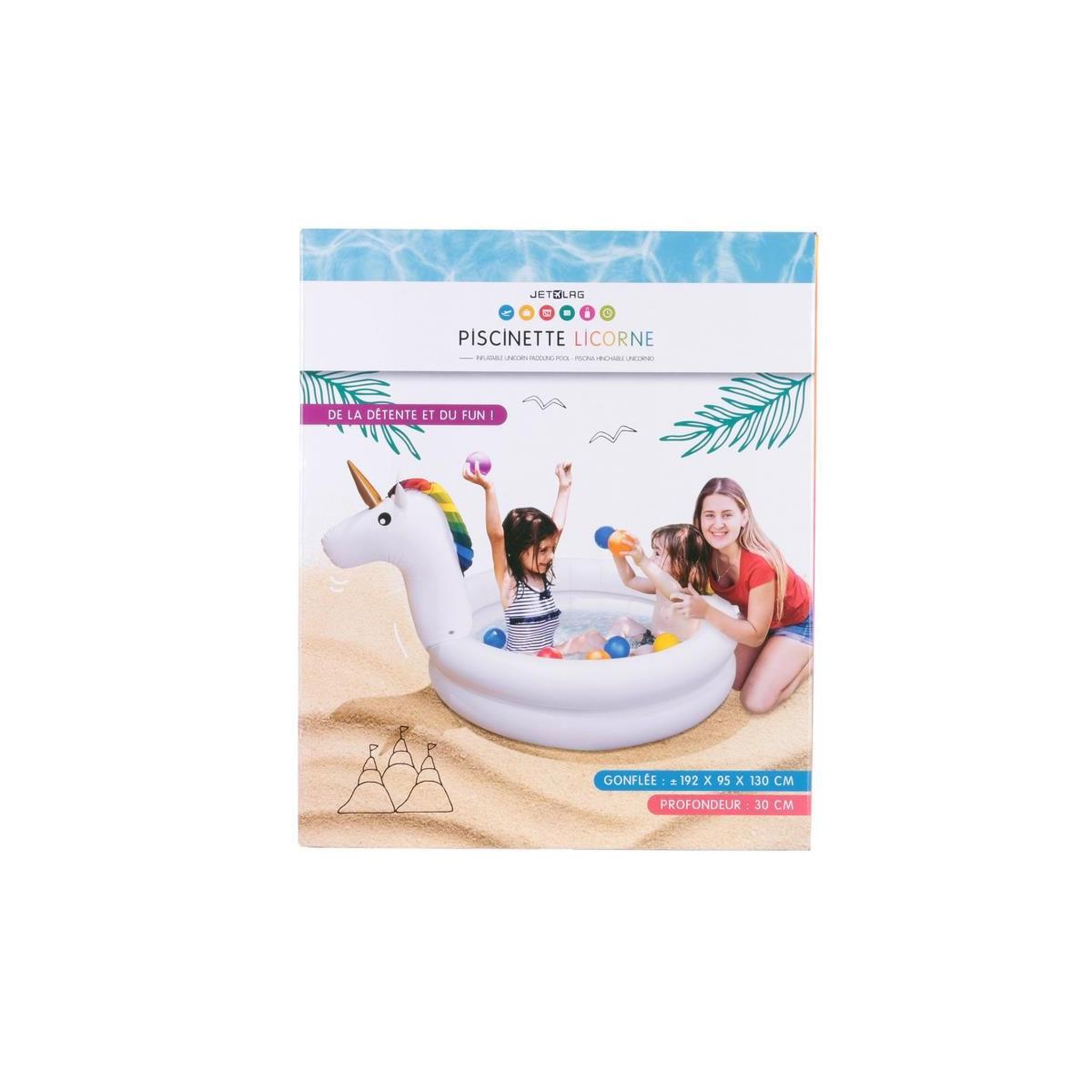 Voir la diapositive 3 : Paris Prix Piscine Gonflable  Licorne  192cm Blanc