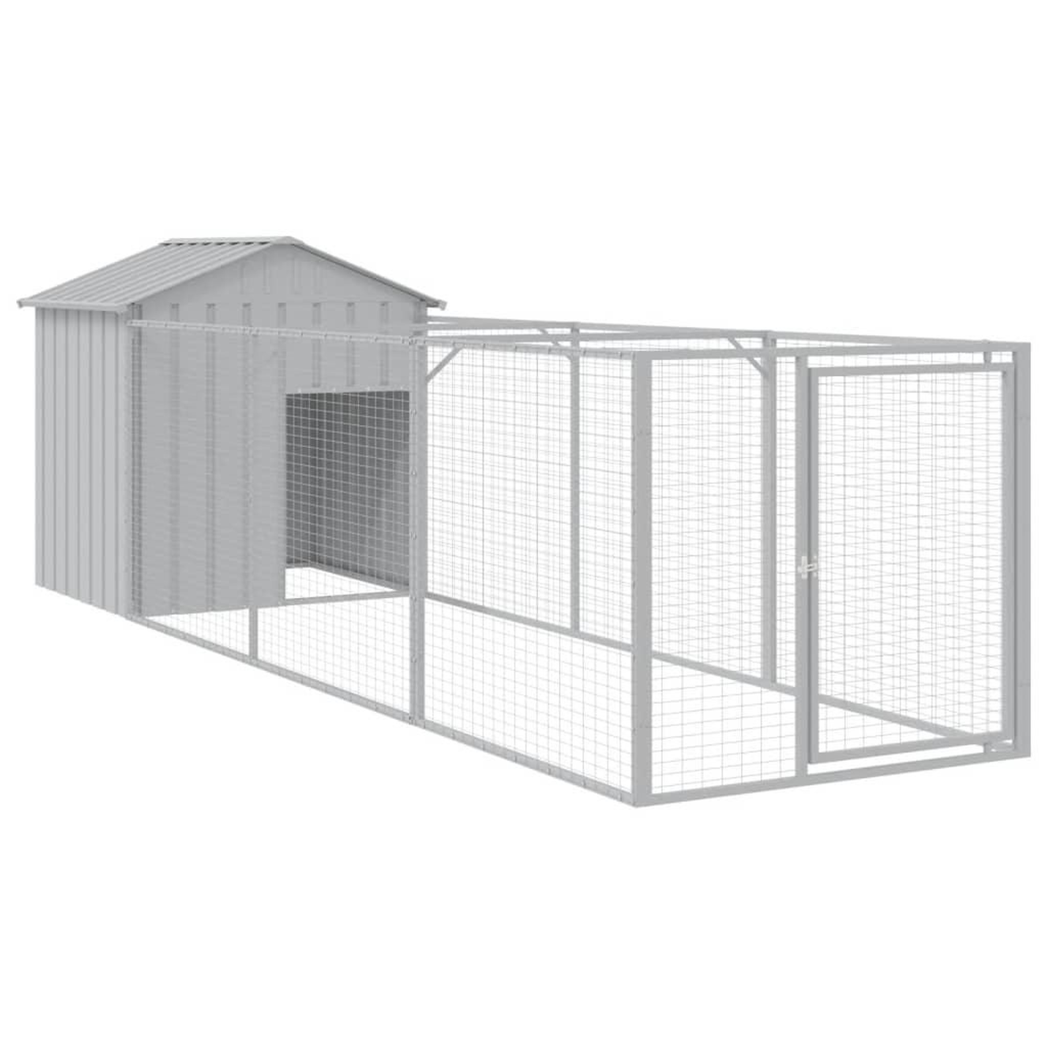 Voir la diapositive 2 : VIDAXL Niche pour chien avec toit gris clair acier galvanise