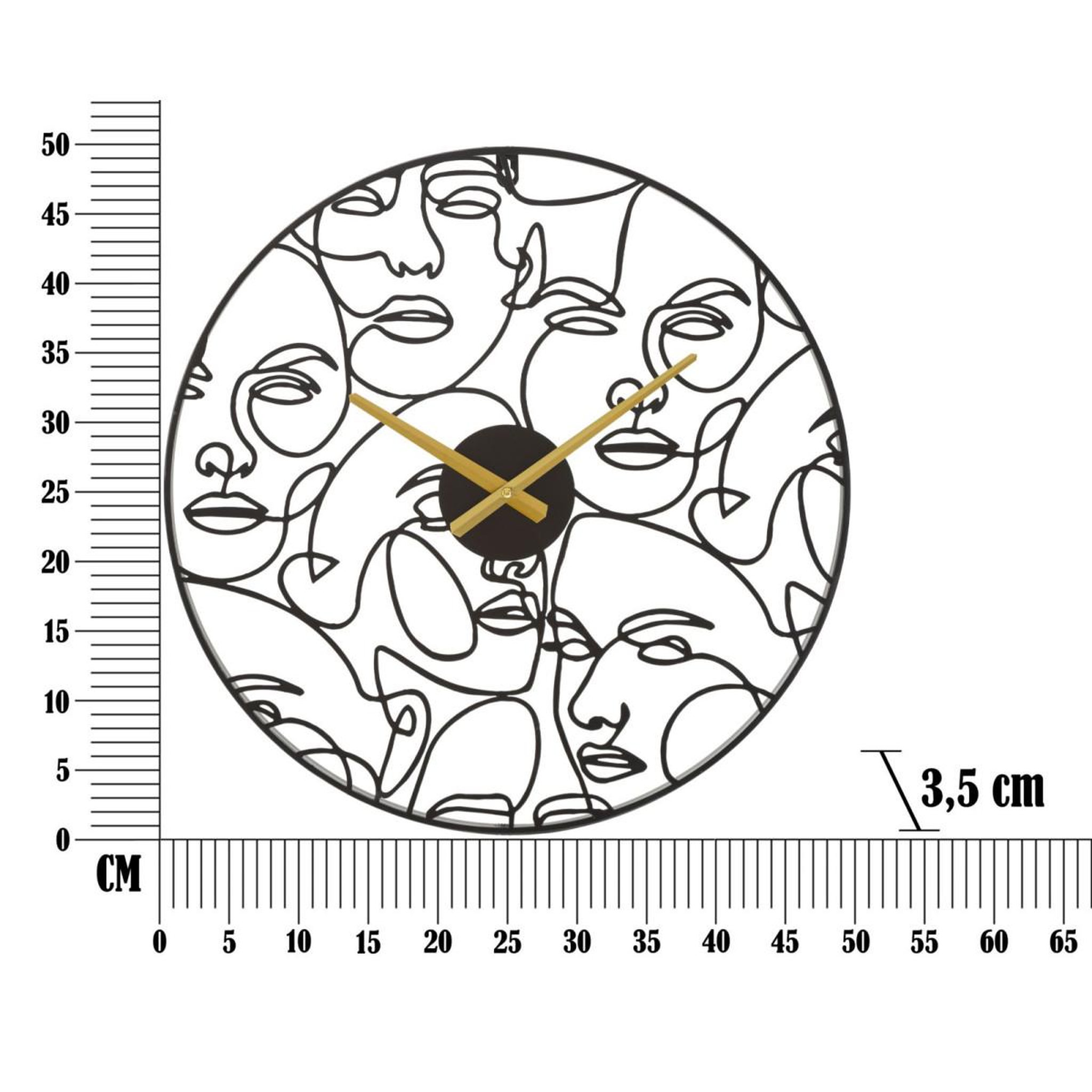 Voir la diapositive 6 : Paris Prix Horloge murale en métal  faces  50cm noir