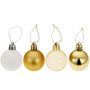Voir la diapositive 3 : tectake Lot de 24 boules de Noël blanches/dorées 25 boules de Noël blanches et dorées blanches/dorées