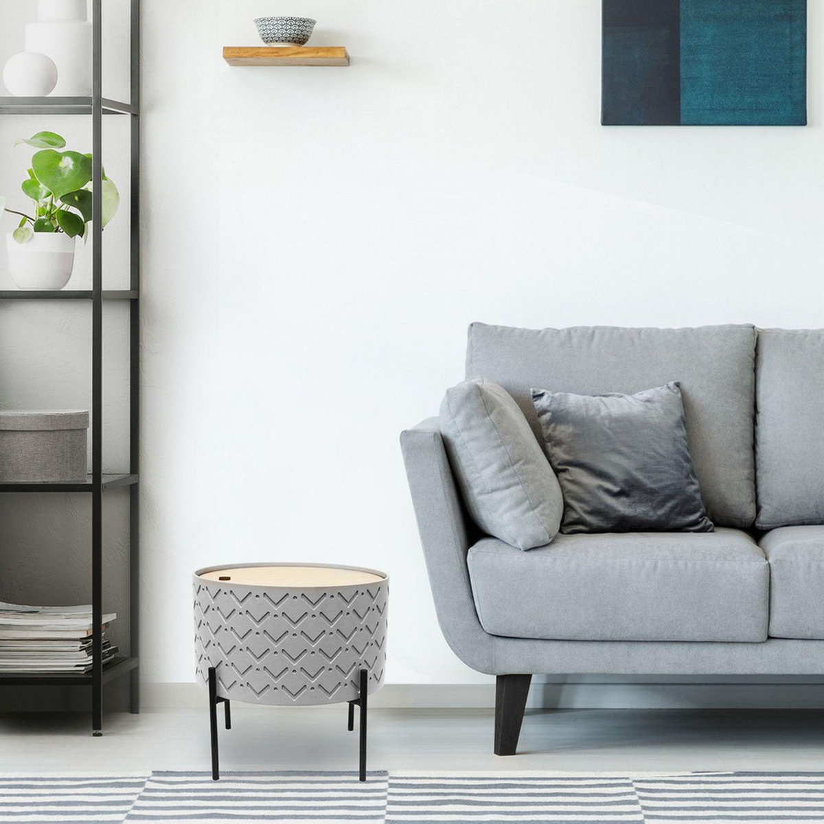 The Home Deco Factory Table d'appoint avec coffre Scandi