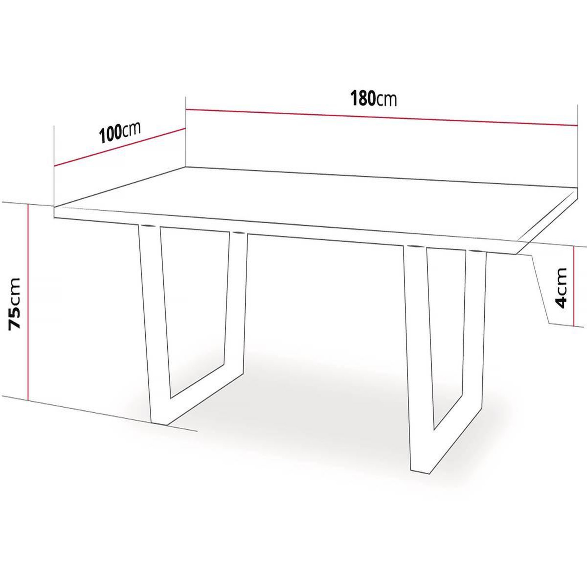 Voir la diapositive 3 : Habitat et Jardin Table repas  Hollywood  - 200 x 100 x 76 cm - couleur: Chêne / Noir