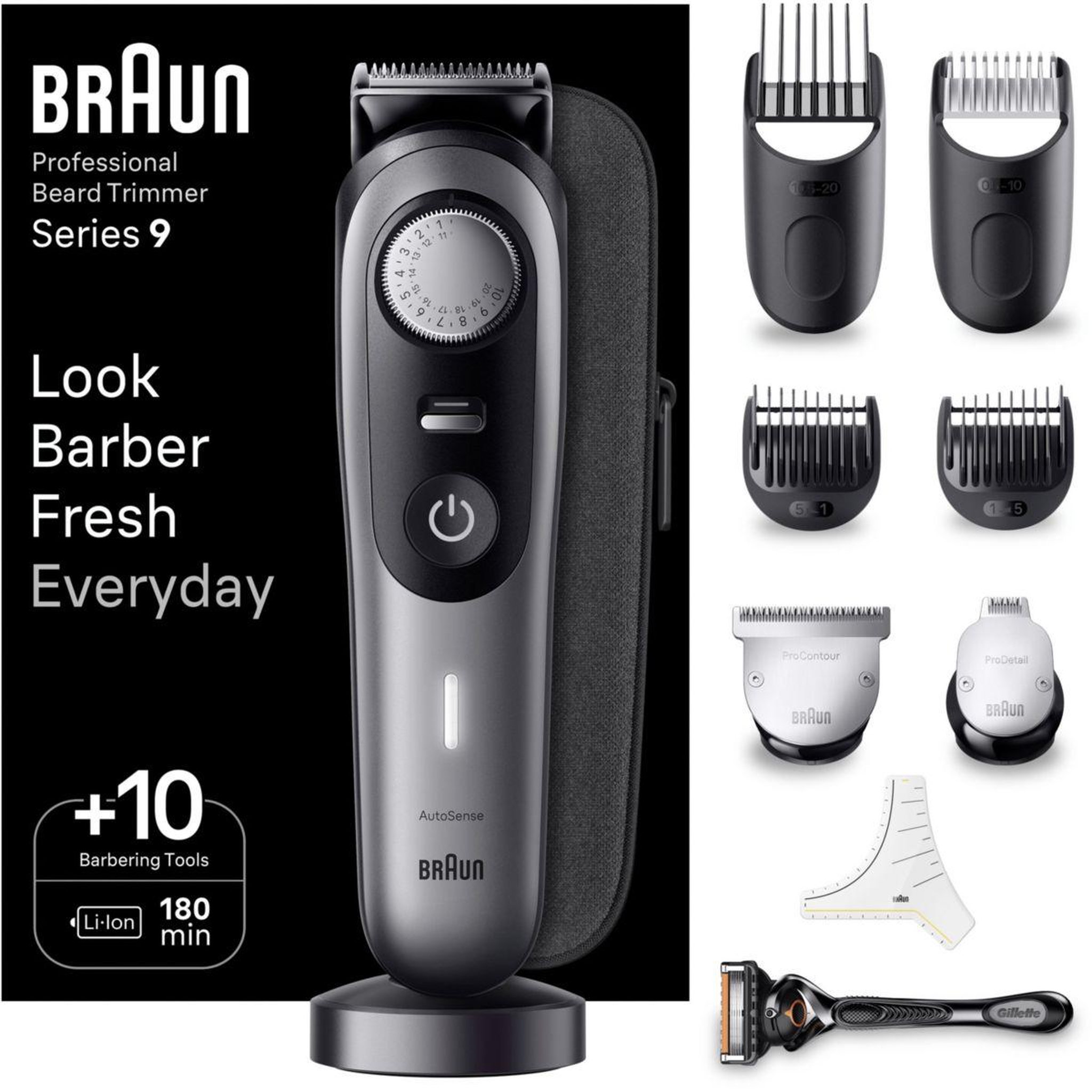 Voir la diapositive 1 : BRAUN Tondeuse barbe BT9420
