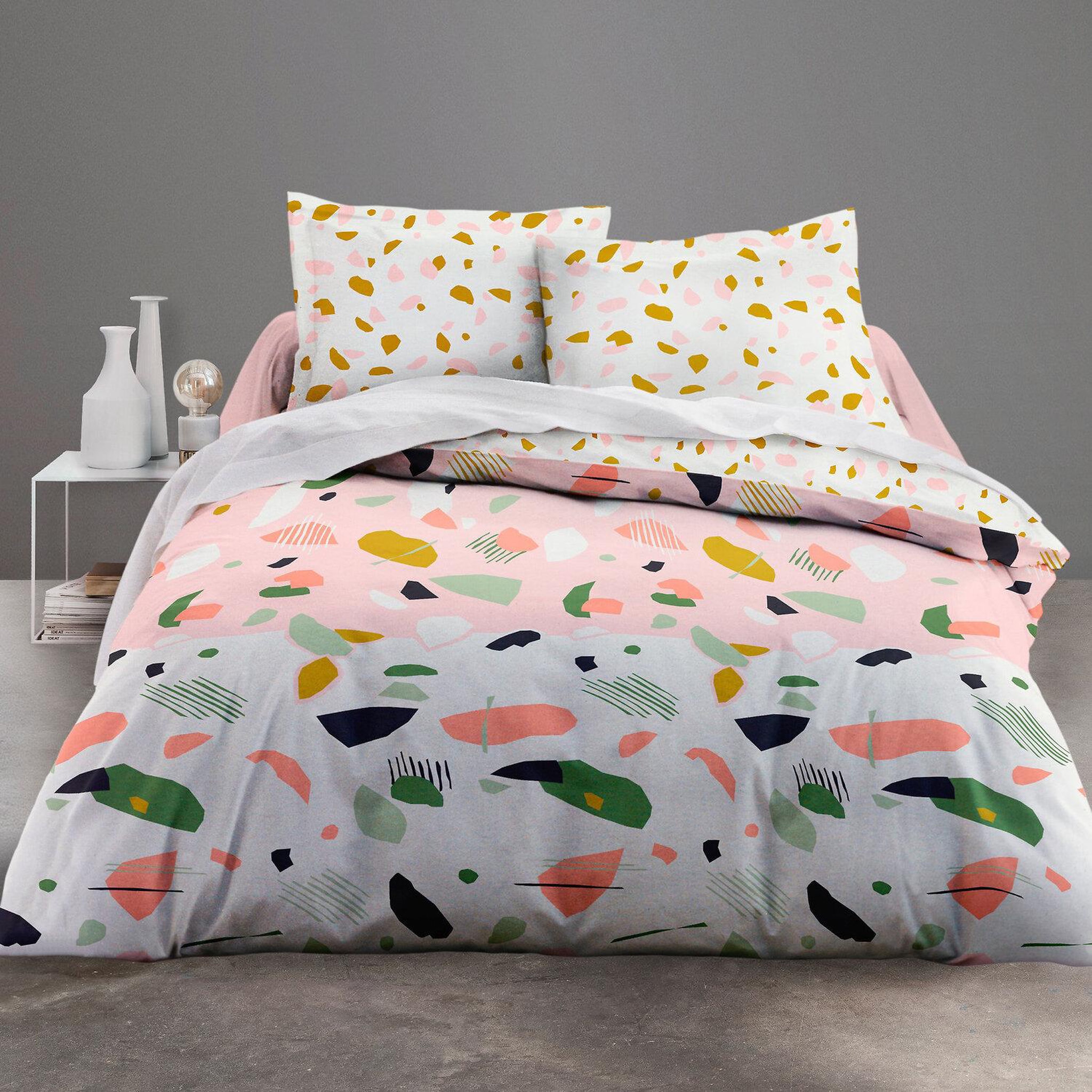 Voir la diapositive 1 : Home collection Parure housse de couette 100% coton 57fils marbree