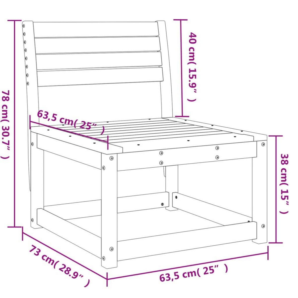 VIDAXL Canape de jardin blanc bois de pin massif