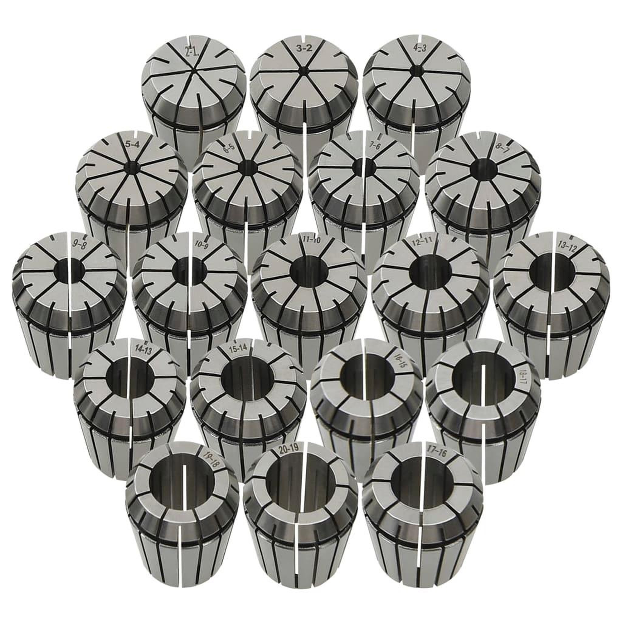 VIDAXL Douilles de serrage ER32 19 pcs Ensemble d'outils de tournage