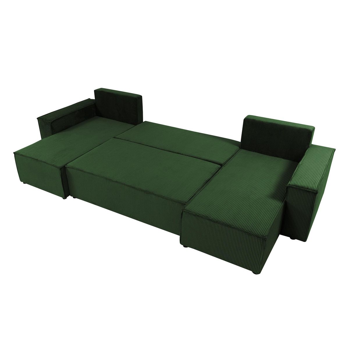 BEST MOBILIER Cezanne - canapé panoramique en u - 7 places - convertible avec coffre - en velours côtelé