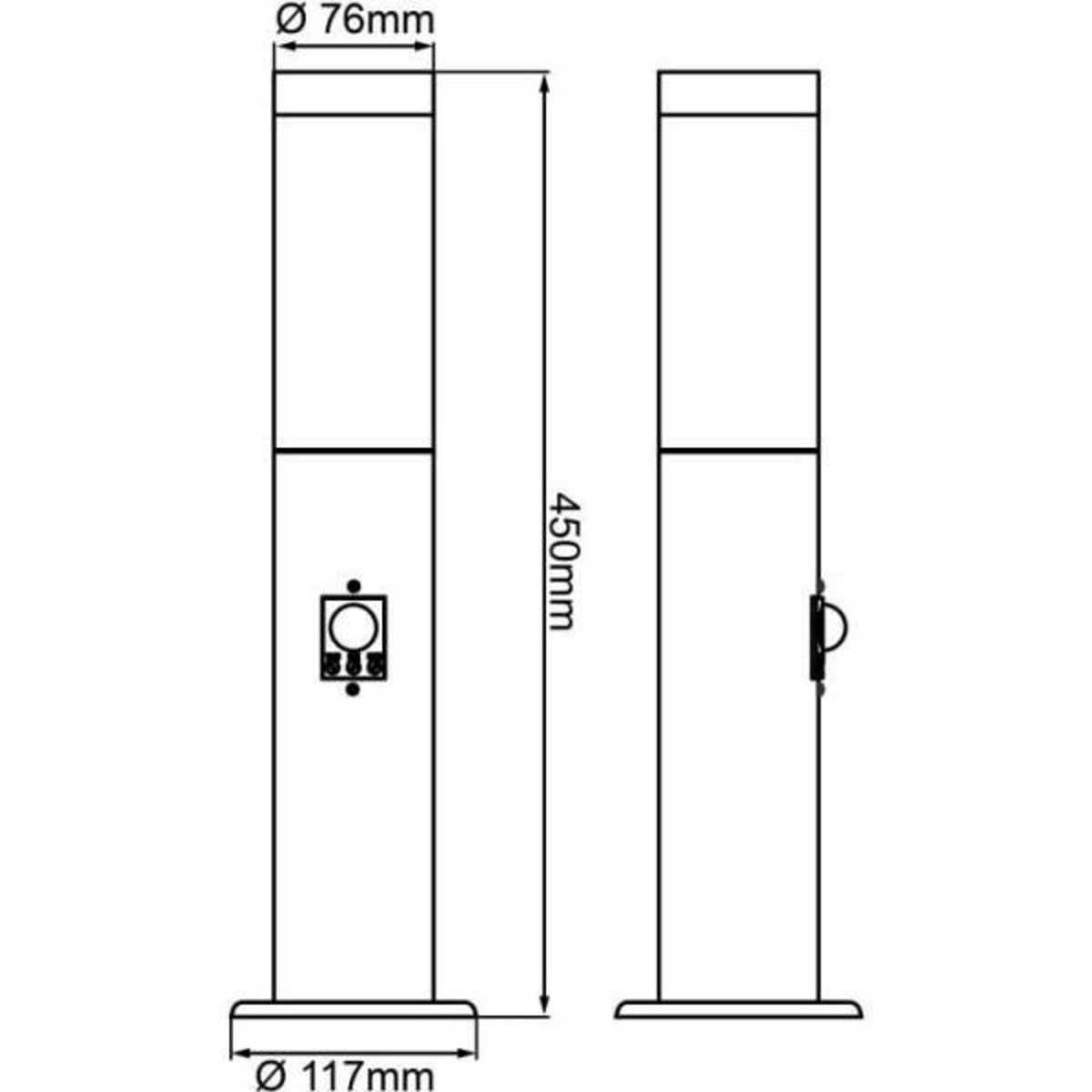 BRILLIANT Potelet extérieur avec détecteur de mouvement DODY E27 - BRILLIANT - Noir - Certification IP44