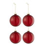 Voir la diapositive 1 : Paris Prix Lot de 4 Boules de Noël  Verre Épais  10cm Transparent & Rouge