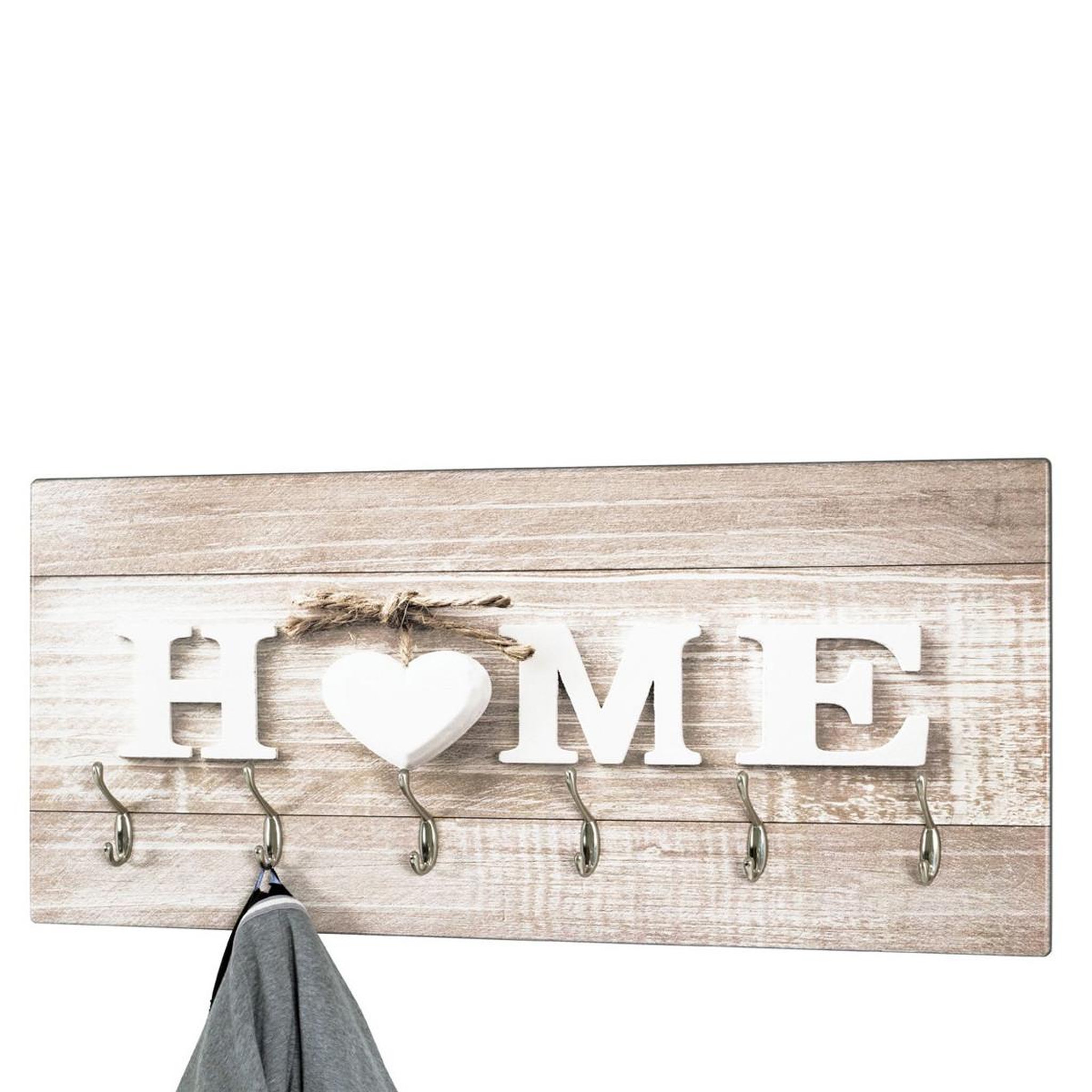 Voir la diapositive 2 : Paris Prix Patère murale  6 crochets  home  90cm beige