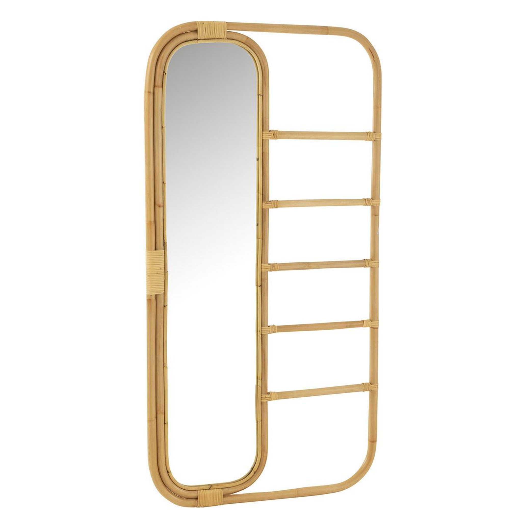 J-LINE Miroir en Rotin  Echelle  152cm Naturel