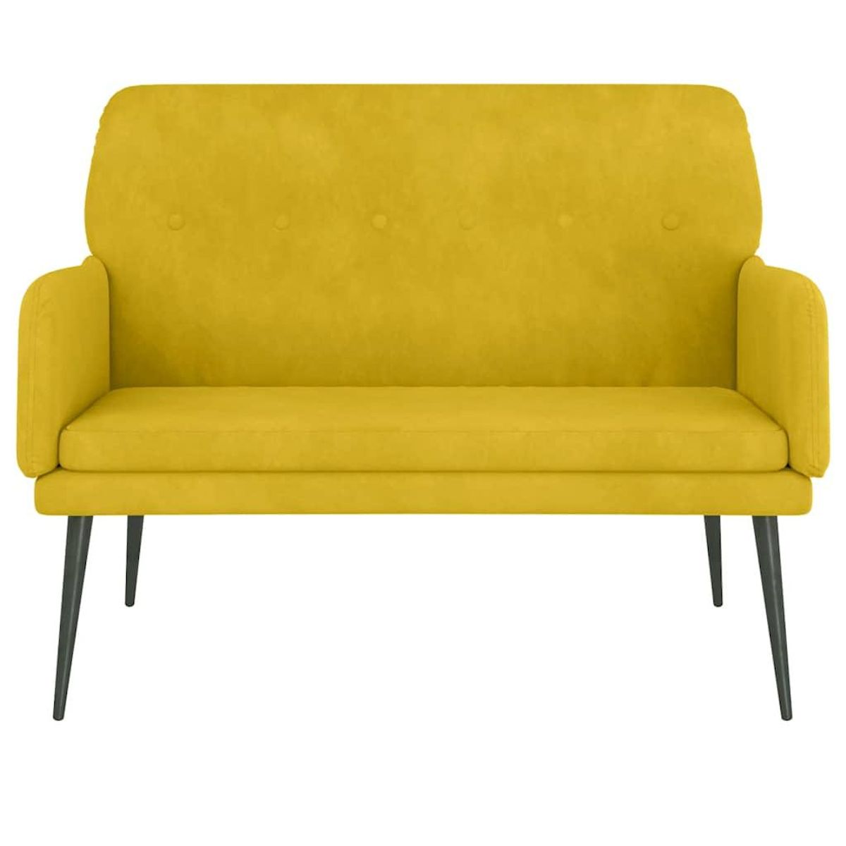 VIDAXL Banc Jaune 108x79x79 cm Velours