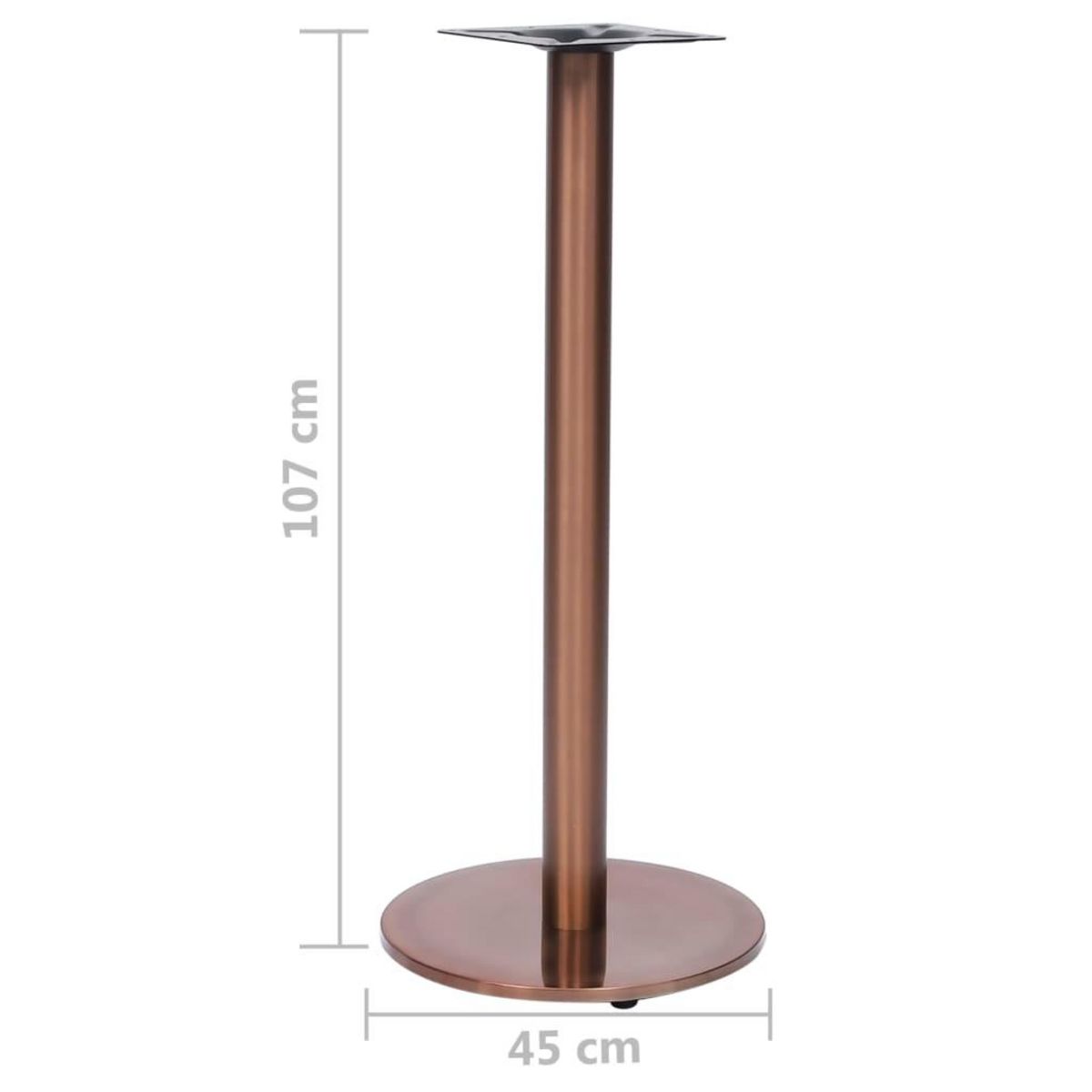 VIDAXL Pied de table de bistro Dore Ø45x107 cm Acier inoxydable