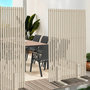 Voir la diapositive 4 : ID MARKET Paravent extérieur ajouré claustra décoratif 80 x 150 cm persiennes verticales métal beige