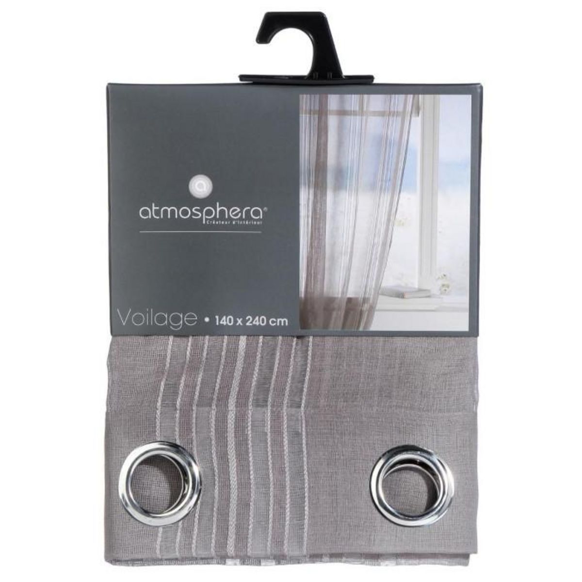 ATMOSPHERA Rideau Voilage  Lisa  140x240cm Gris