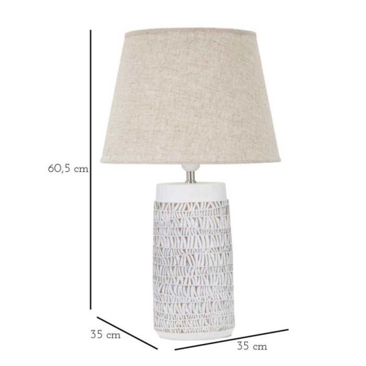 Paris Prix Lampe à Poser en Résine  Nairobi  60cm Blanc & Naturel