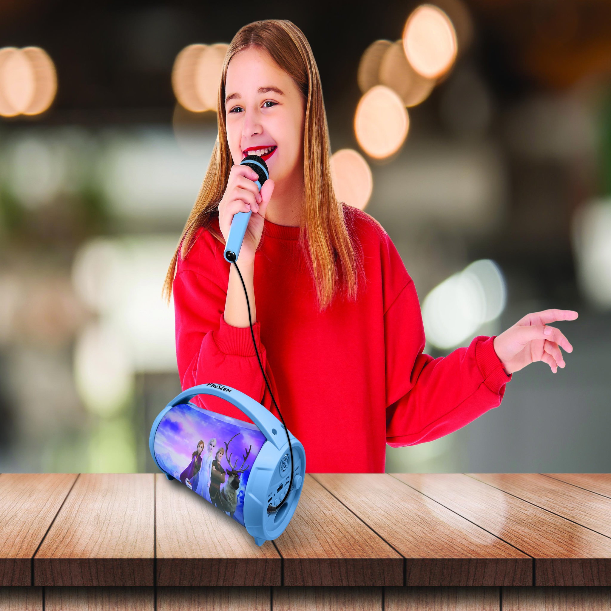 Voir la diapositive 5 : Lexibook Enceinte Bluetooth Lumineuse avec Micro La Reine des Neiges