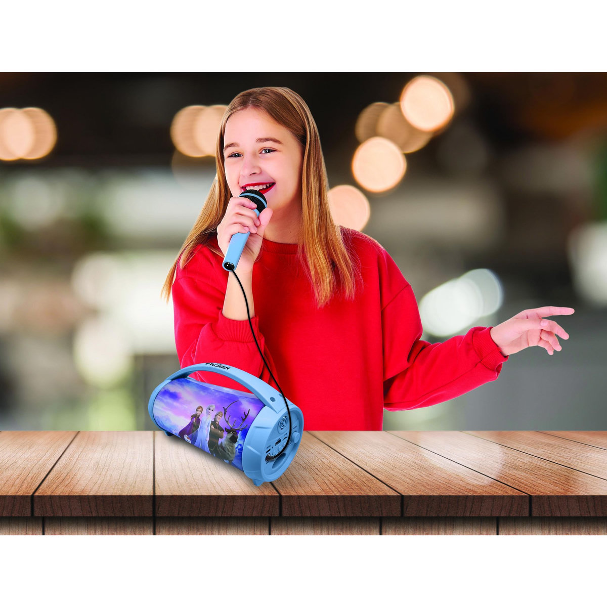 Lexibook Enceinte Bluetooth Sans-Fil Lumineuse avec Micro La Reine des Neiges