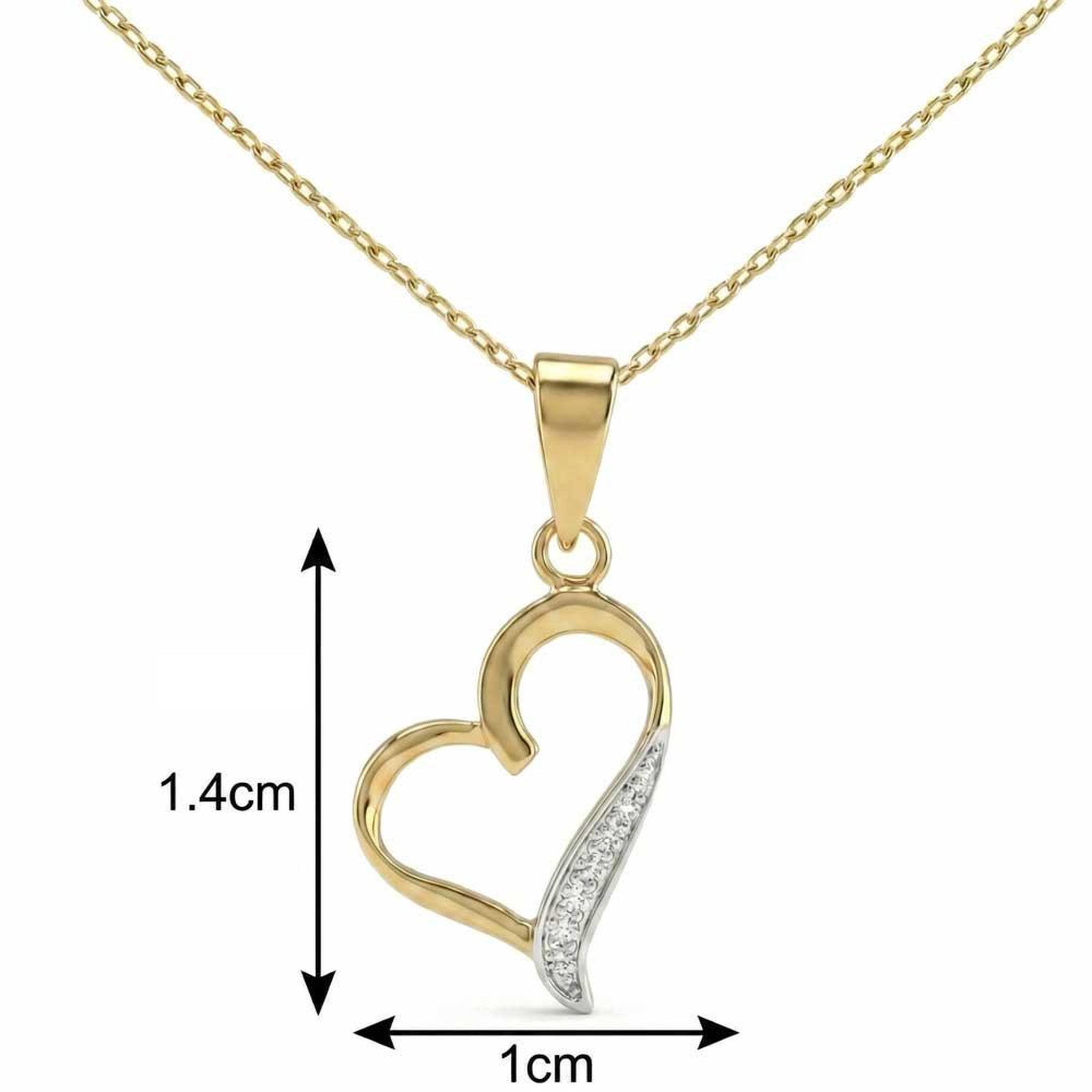 Voir la diapositive 4 : L'ATELIER D'AZUR Pendentif Or Jaune Coeur Serti de Diamants - Chaine Dorée Offerte