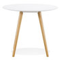 Voir la diapositive 2 : Paris Prix Table de Repas Scandinave  Pacio  90cm Blanc
