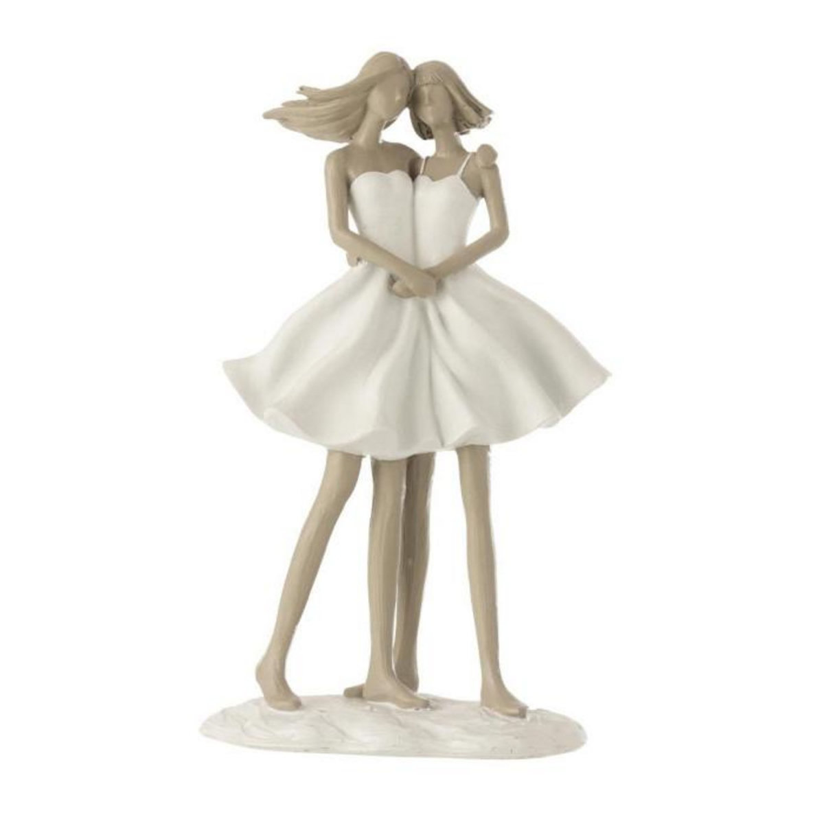 Paris Prix Statuette Déco  Yes I Do  24cm Blanc & Taupe