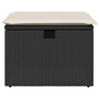 Voir la diapositive 4 : VIDAXL Tabouret de jardin avec coussin noir 55x55x37 cm resine tressee