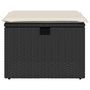 Voir la diapositive 4 : VIDAXL Tabouret de jardin avec coussin noir 55x55x37 cm resine tressee