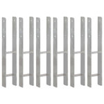 VIDAXL Piquets de cloture 6 pcs Argente 10x6x60 cm Acier galvanise
