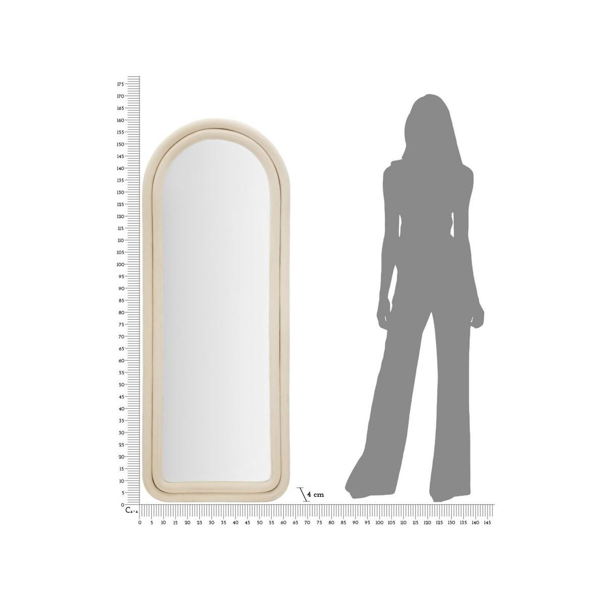 Voir la diapositive 6 : Paris Prix Miroir mural en velours  chloé  160cm crème