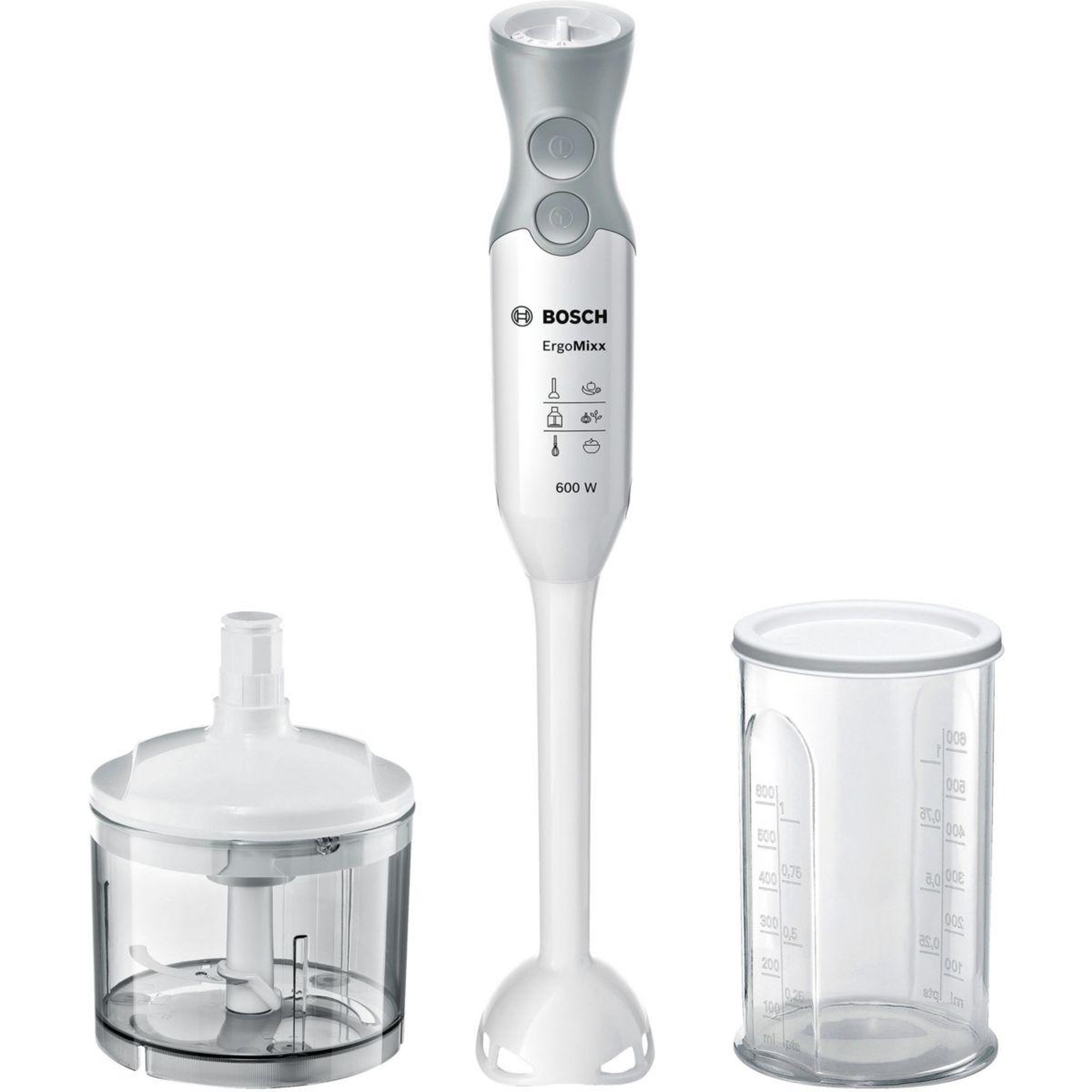 BOSCH Mixeur plongeant 600w + mini hachoir gris - msm66020