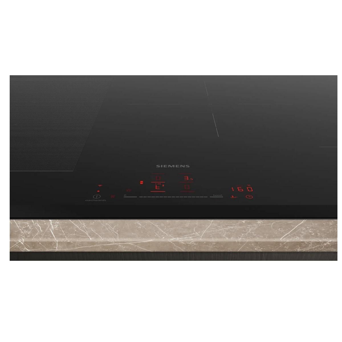 Siemens Table de cuisson induction 80cm 4 feux 7400w noir - EX83RHEC1F