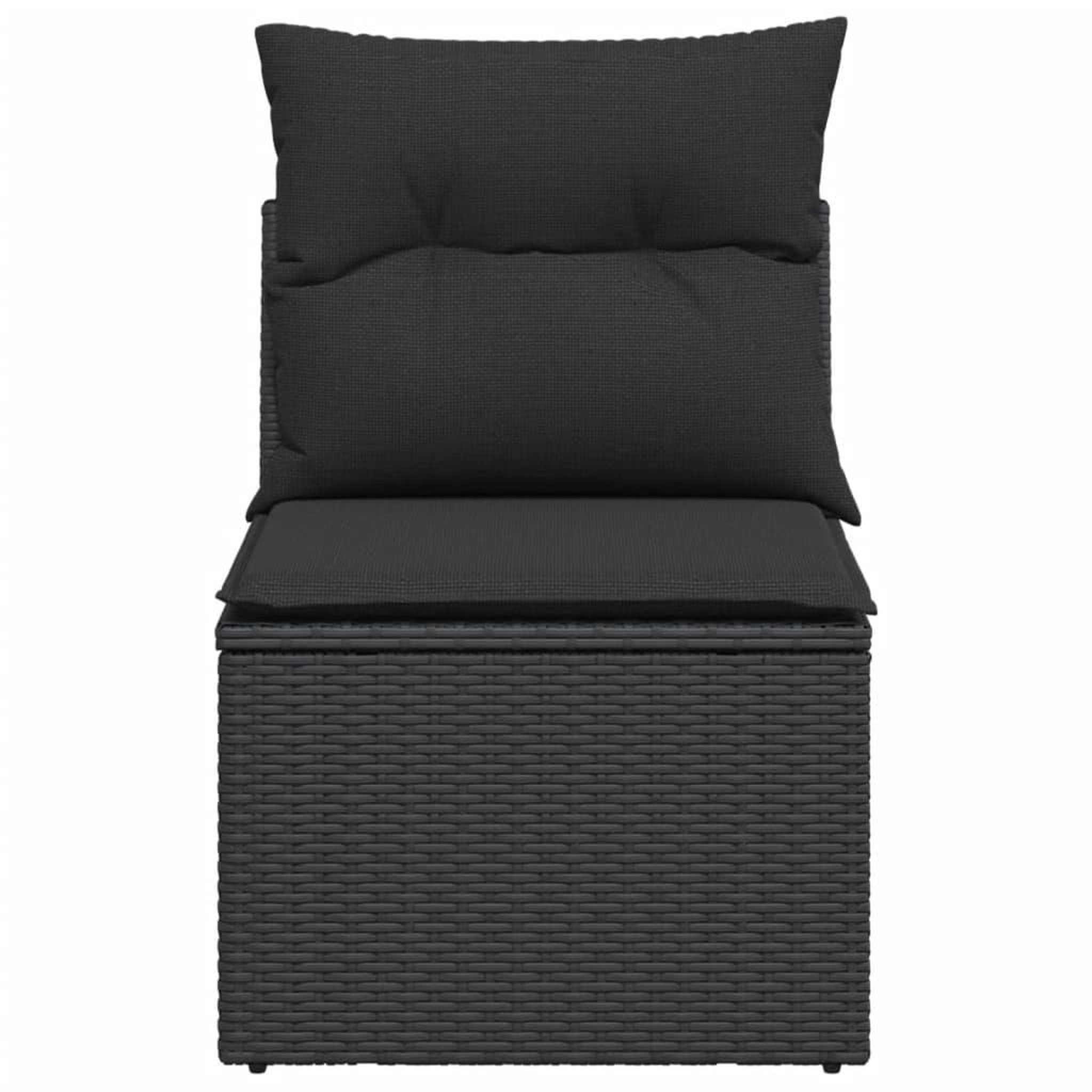 Voir la diapositive 4 : VIDAXL Canape de jardin sans accoudoirs coussins noir resine tressee