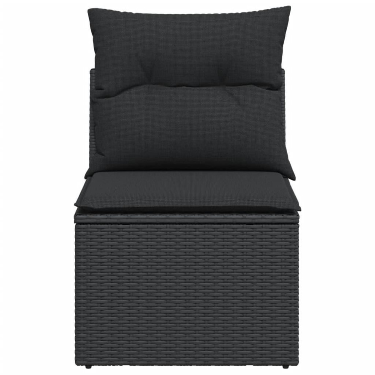 VIDAXL Canape de jardin sans accoudoirs coussins noir resine tressee