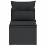 Voir la diapositive 4 : VIDAXL Canape de jardin sans accoudoirs coussins noir resine tressee