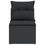 Voir la diapositive 4 : VIDAXL Canape de jardin sans accoudoirs coussins noir resine tressee