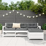 Voir la diapositive 3 : VIDAXL Salon de jardin 4 pcs blanc bois de pin massif