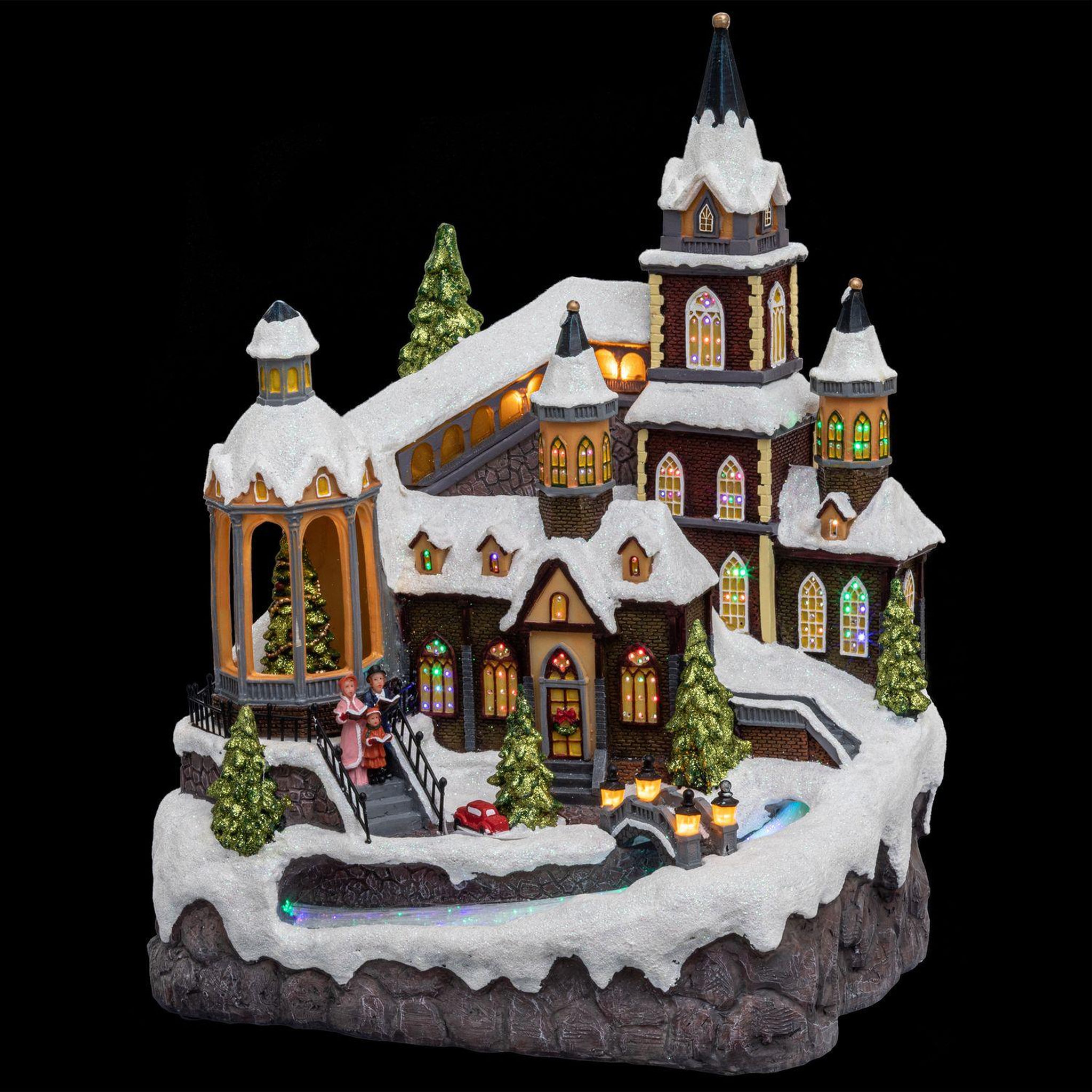 Voir la diapositive 2 : FEERIC LIGHT & CHRISTMAS Village de noël animé lumineux rivière - blanc