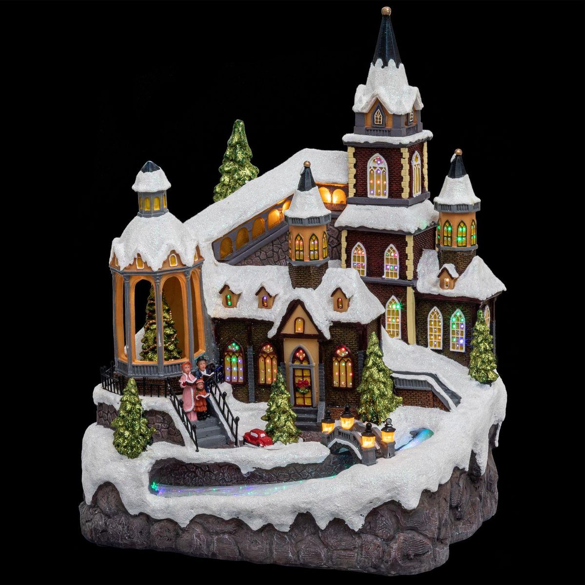 FEERIC LIGHT & CHRISTMAS Village de Noël animé lumineux Rivière - Blanc