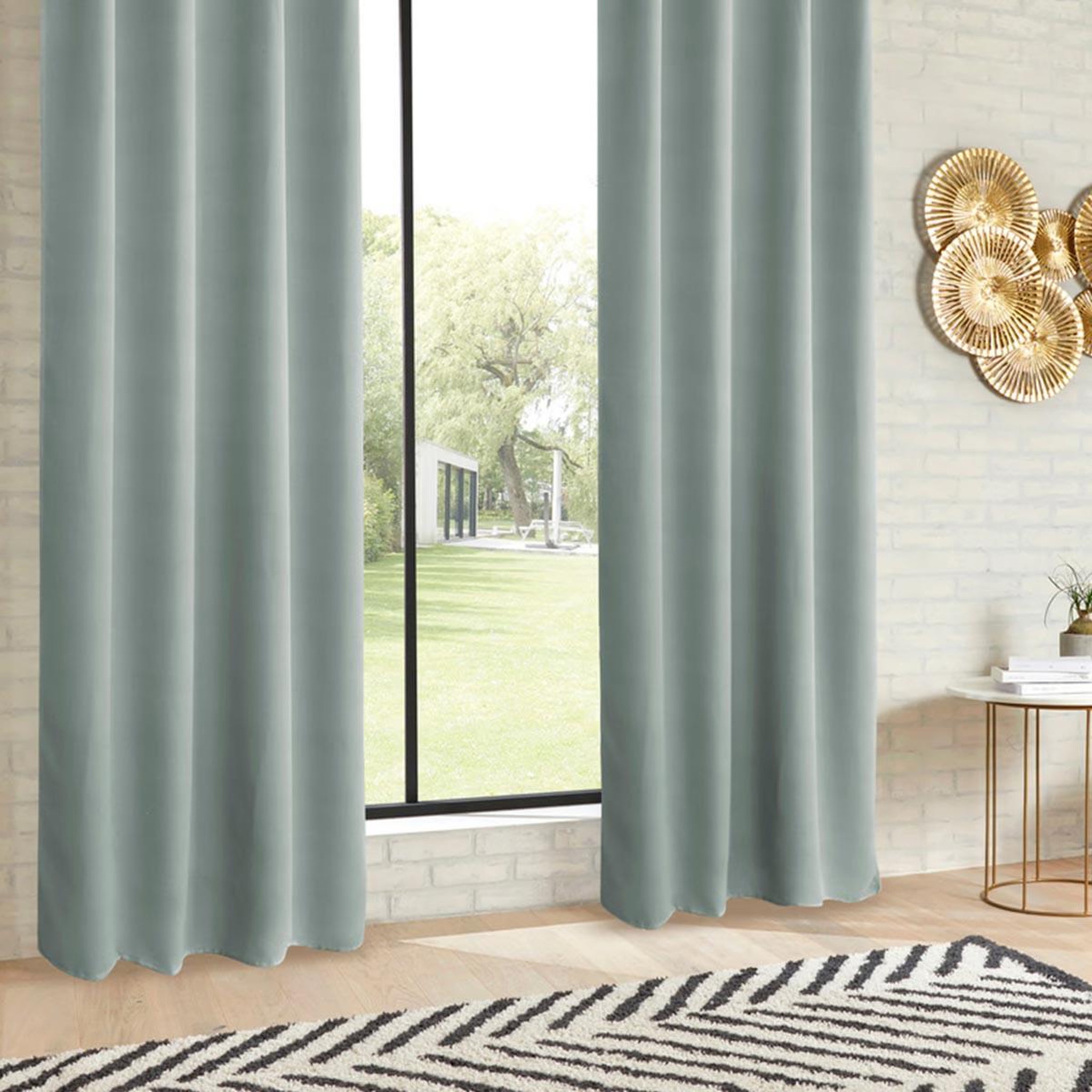 ATMOSPHERA Lot de 2 rideaux occultants  kerry  135x240cm vert céladon