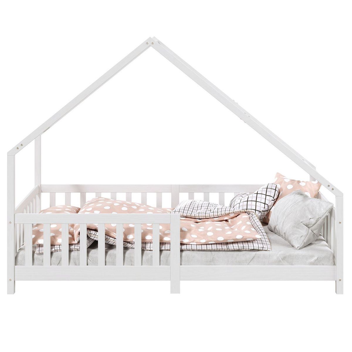 IDIMEX Lit cabane  asymétrique CORA 90 x 200 cm en pin massif