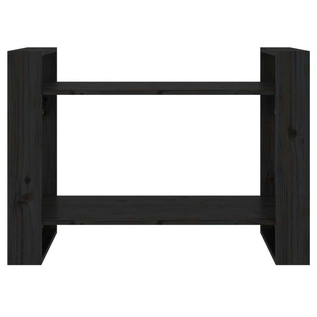 VIDAXL Bibliotheque/Separateur de piece Noir 80x35x56,5 cm Pin massif