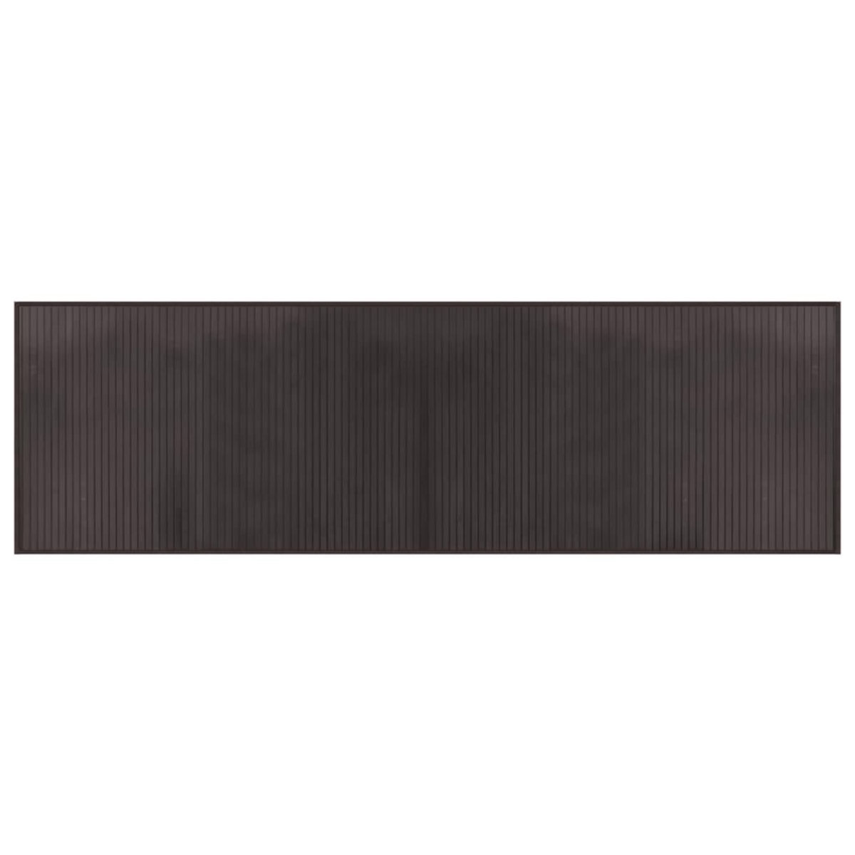 VIDAXL Tapis rectangulaire marron fonce 60x200 cm bambou