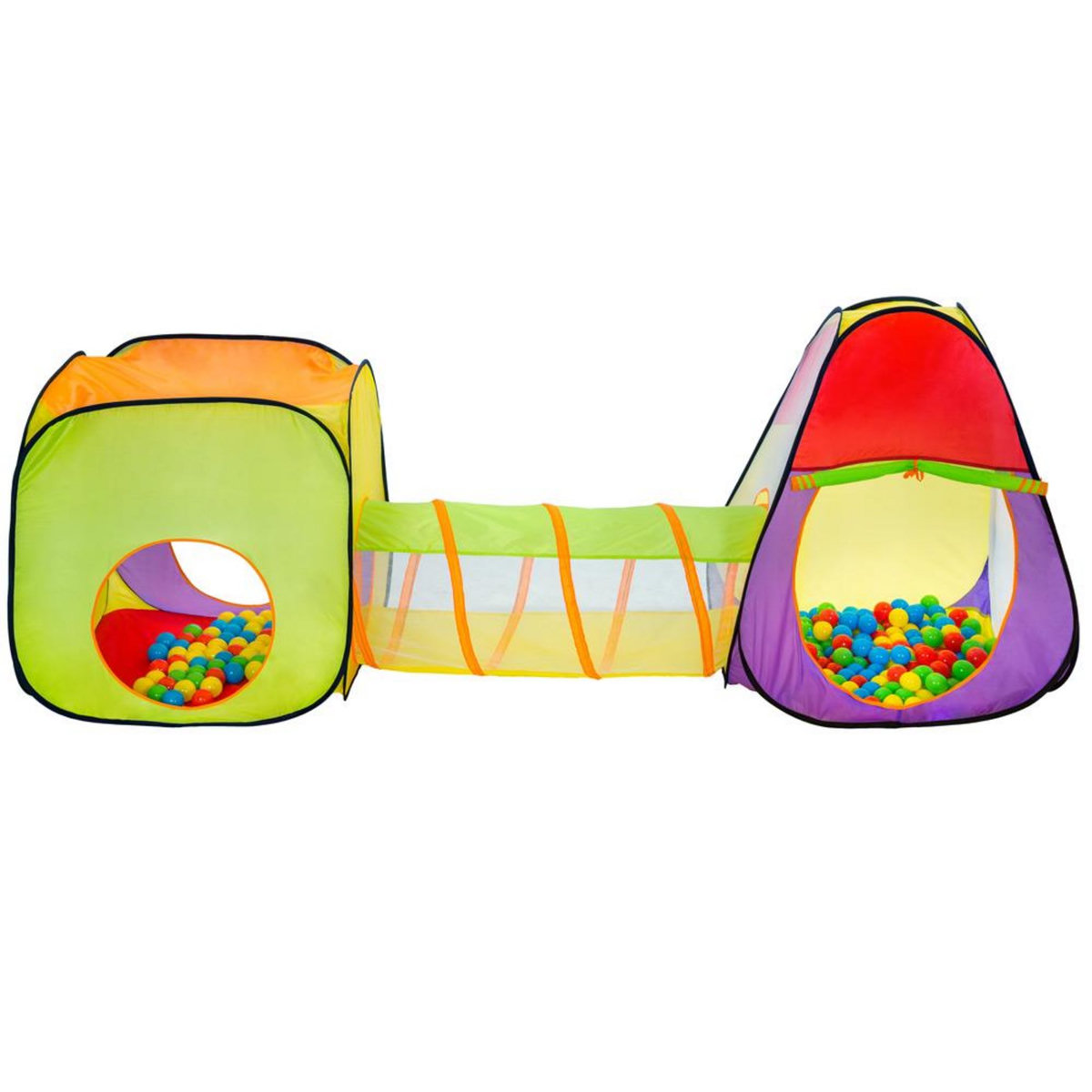 tectake Tente de jeux enfants avec tunnel, pyramide et 200 balles multicolore